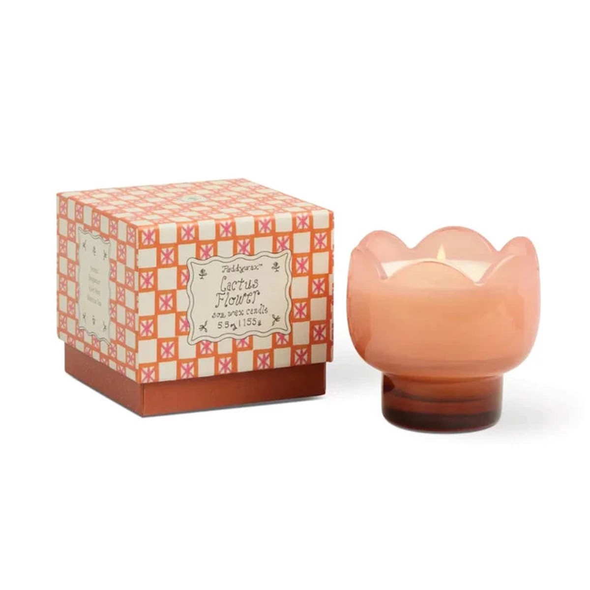 Tulip Glass Candle 8211 Cactus Flower