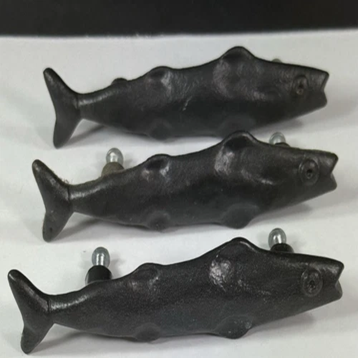 Vintage CAST IRON / Salmon – FISH / Drawer/Cabinet Pulls