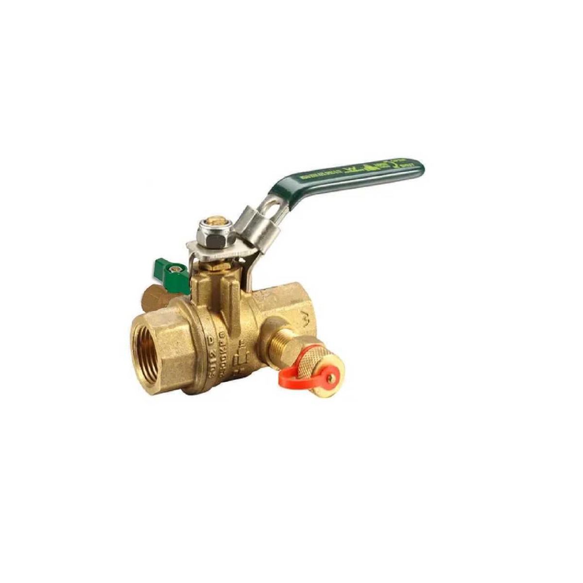 1/2″ BSP (15mm) Brass Ball Valve Lever Handle Female Female with Test Point and Mini Ball Valve Watermarked