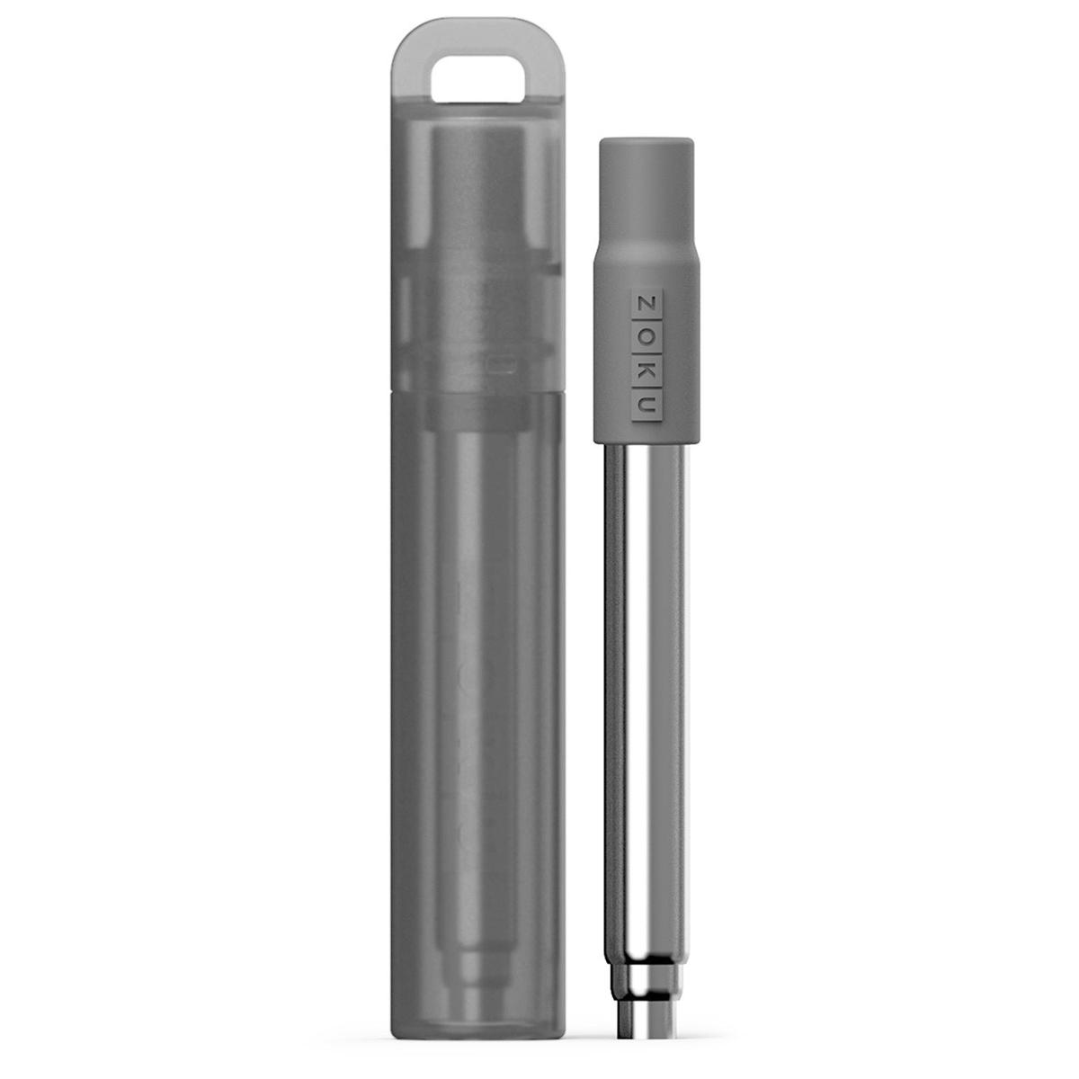 ZOKU Reusable Telescoping Pocket Straw 8211 Charcoal