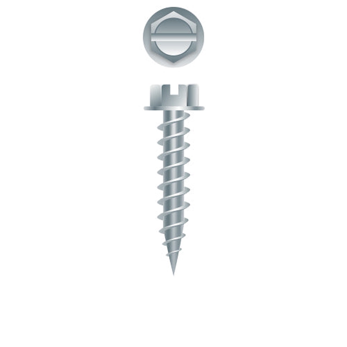 #10 SLT Strong-Point Hex Washer Head 10 x 1/2, 1/4 A.F., Zinc