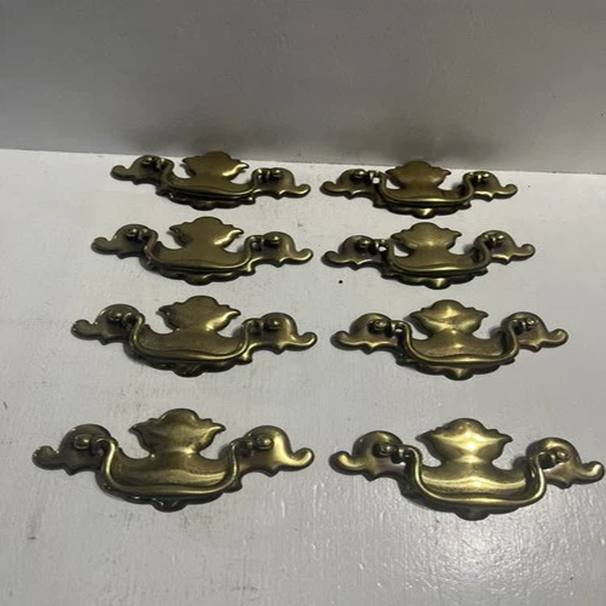 - Drawer Hardware (8) Brass Colored Salvage Hardware Furniture