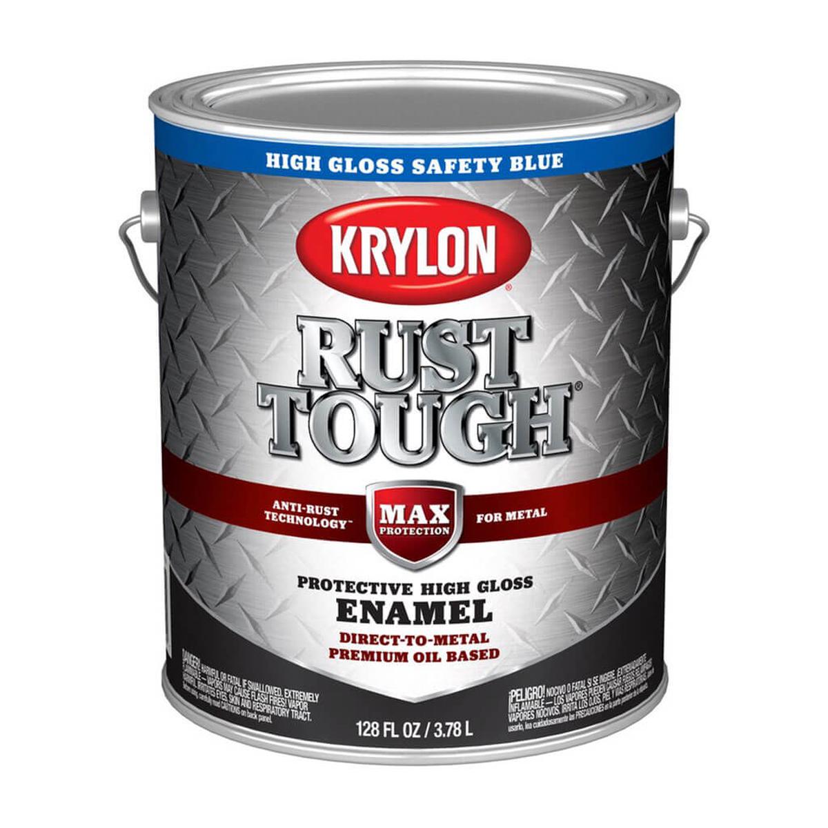 Krylon Rust Tough Enamel Paint Gloss Sheen Safety Blue 1 gal