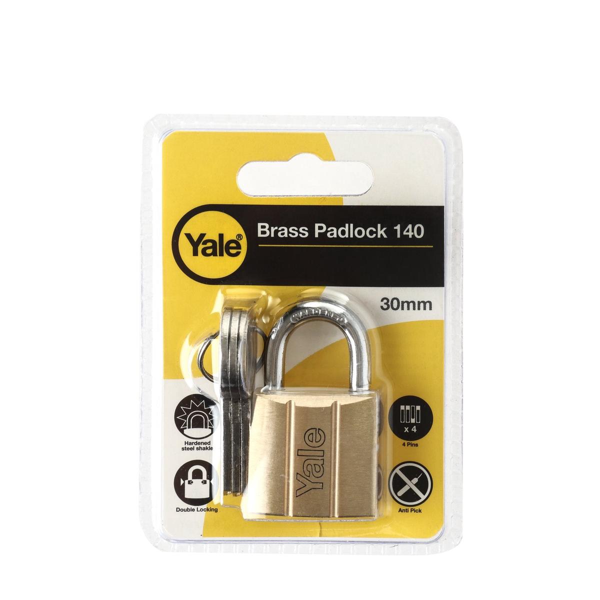 YALE 30mm Brass Padlock
