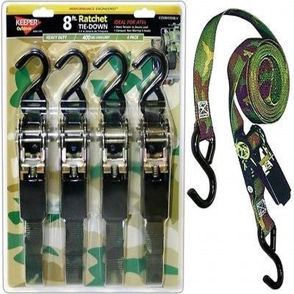 (6) sets Hampton Keeper 03508-V 4 pack 88217 Camouflage Ratchet Strap Tie Downs