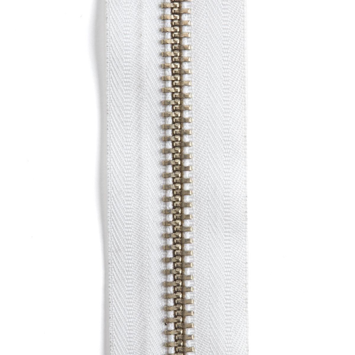 YKK #10 Nickel Plate Zipper Tape 6 ft. (1.8 m) - White