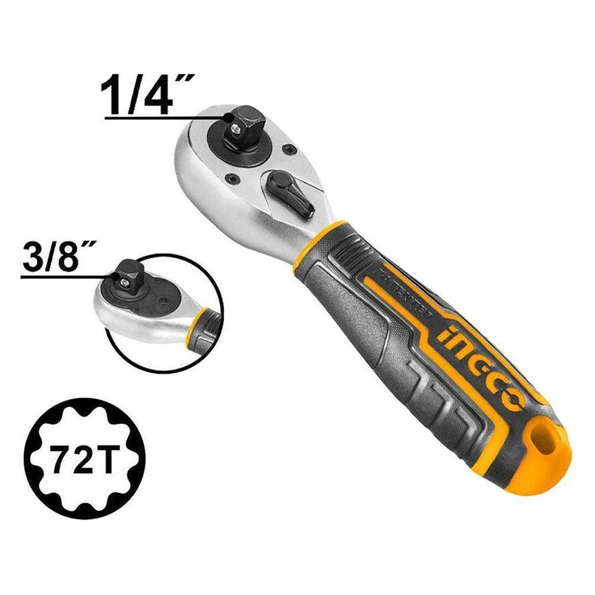 Ingco HRTH081438 1/4\ 3/8\ Stubby Rachet Handle