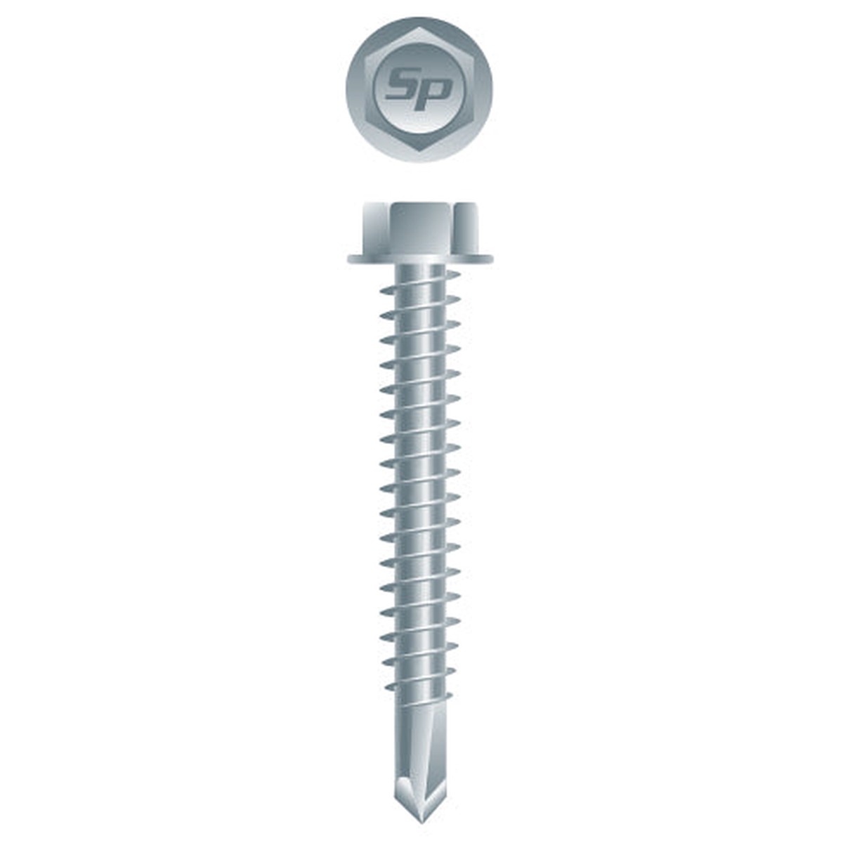 #12 Strong-Point Hex Washer Head 12-14 x 3/4, Zinc