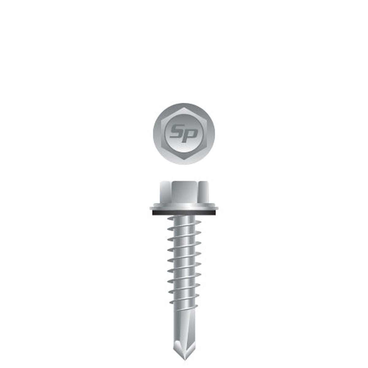 #12 Strong-Point Hex Washer Head w/Washer 12-14 x 1-1/4, Strong-Shield