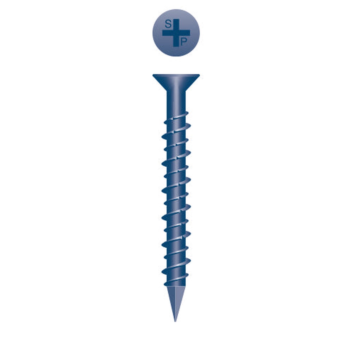 #1/4 Strong-Point Flat Head 1/4 x 2-3/4, PH, Hi-Low-Blue Ceramic
