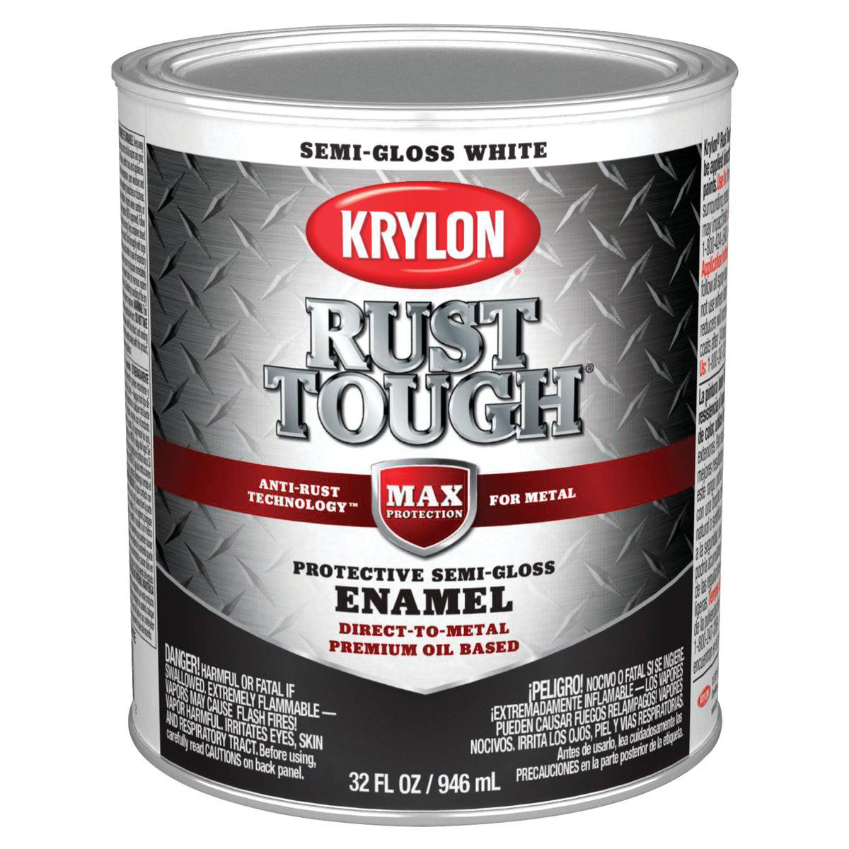 Valspar Anti-Rust Oil-Based Semi-Gloss Armor Rust Control Enamel White 1 Qt
