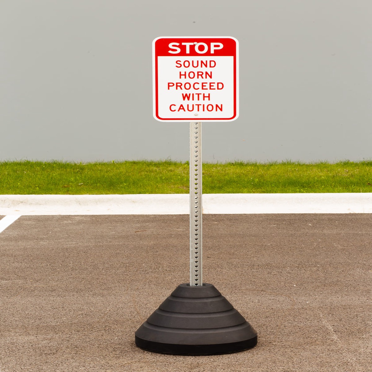 Zing "Stop, Sound Horn Proceed With Caution" Sign Kit Bundle, with Base and Post