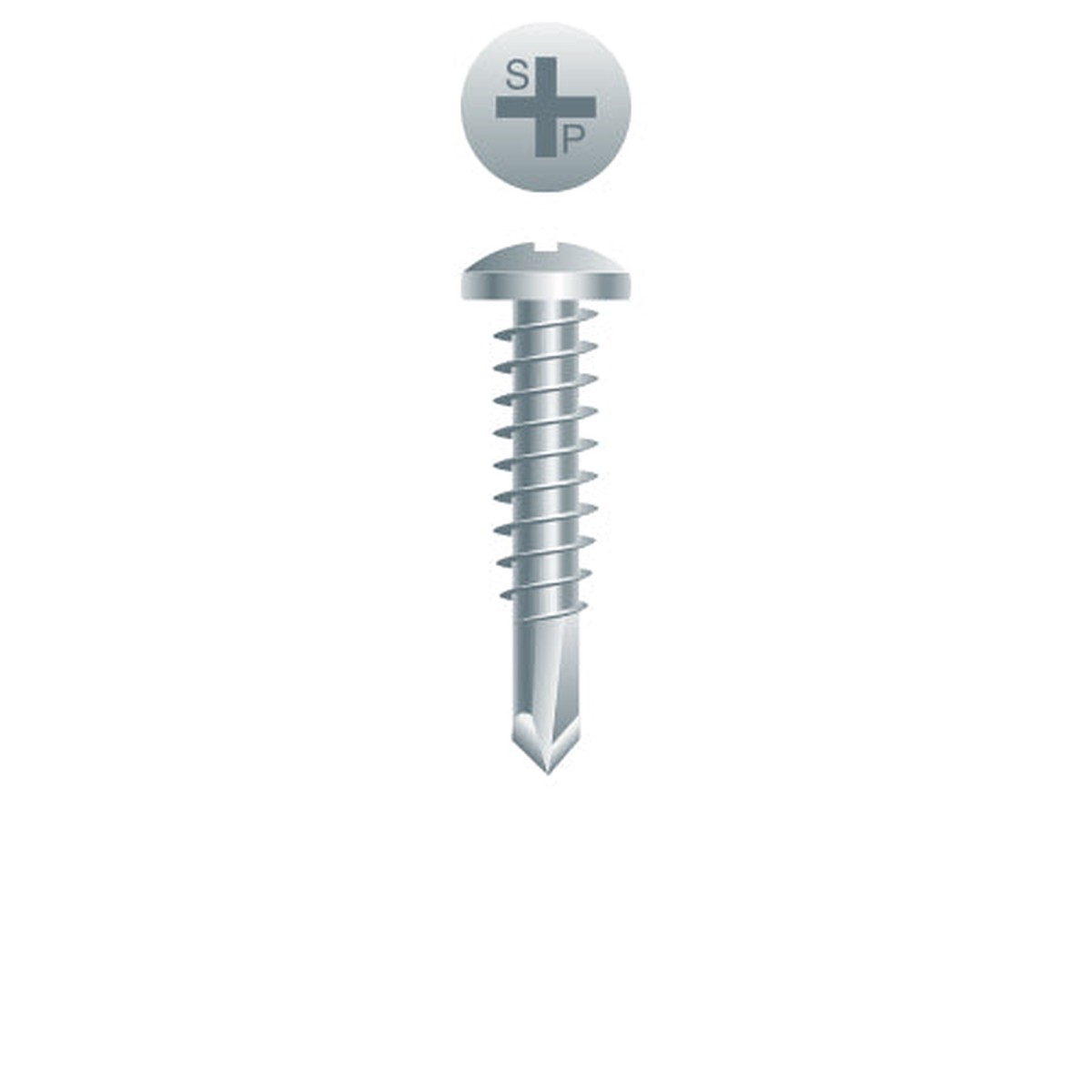 #10 Strong-Point Pan Head 10-16 x 1/2, PH, Zinc