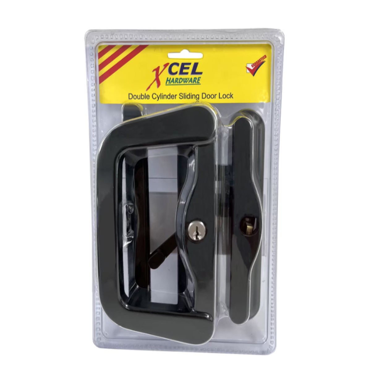Xcel Sliding Door Lock Double Cylinder - Black