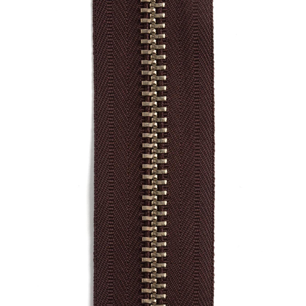 YKK #10 Nickel Plate Zipper Tape 6 ft. (1.8 m) - Brown
