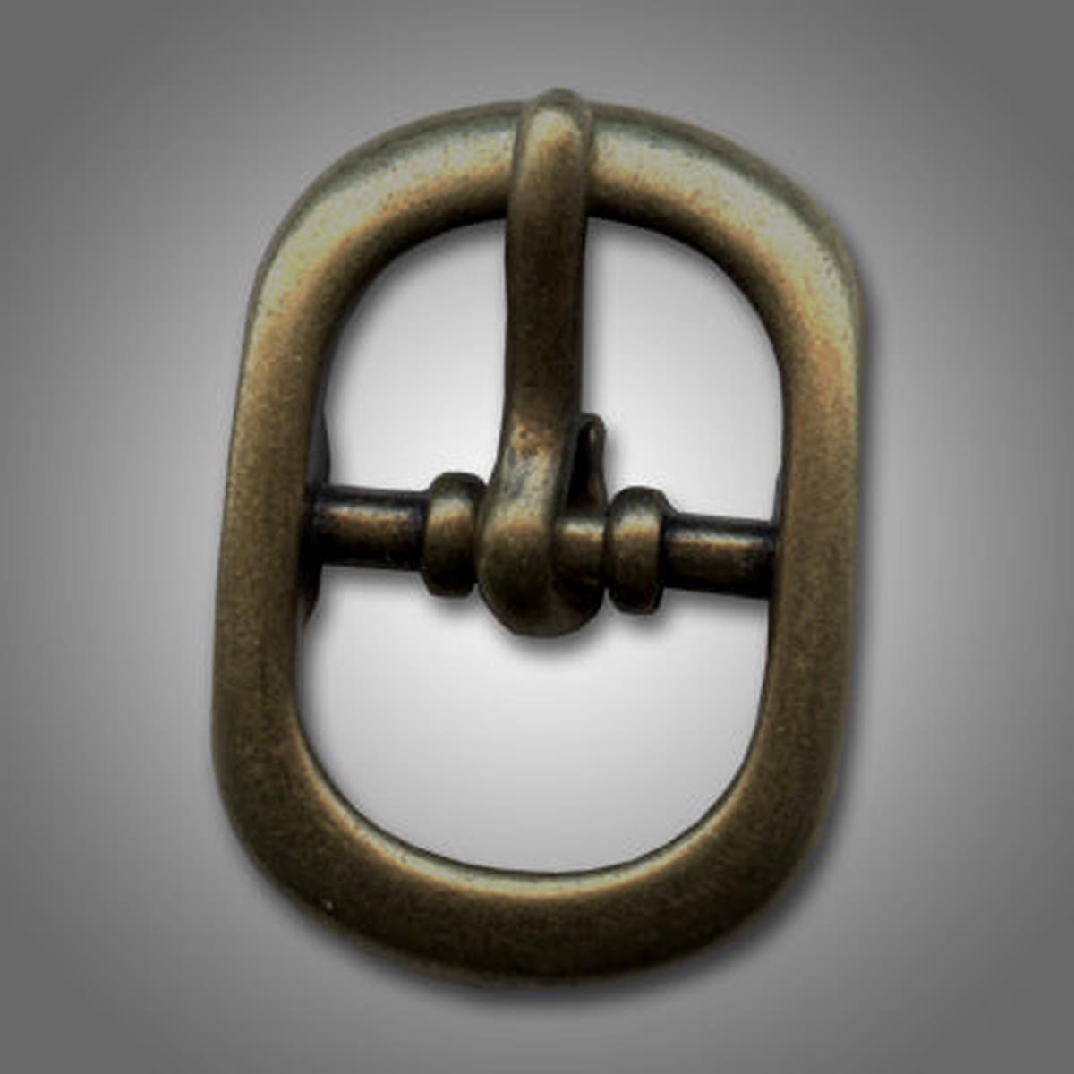 " Center Bar Sandal Buckle - Antique Solid Brass