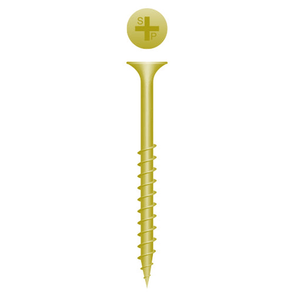 #10 Strong-Point Bugle Head 10 x 3-1/2, PH, Coarse, Zinc Yellow