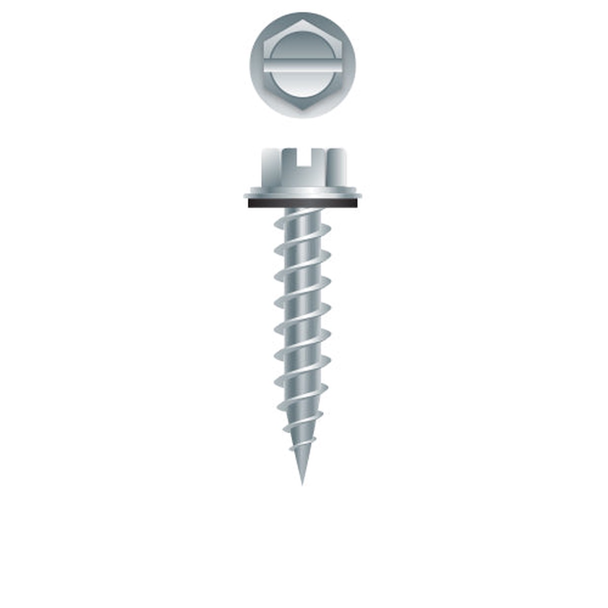 #10 SLT Strong-Point Hex Washer Head w/NEO 10 x 2, 1/4 A.F., Zinc