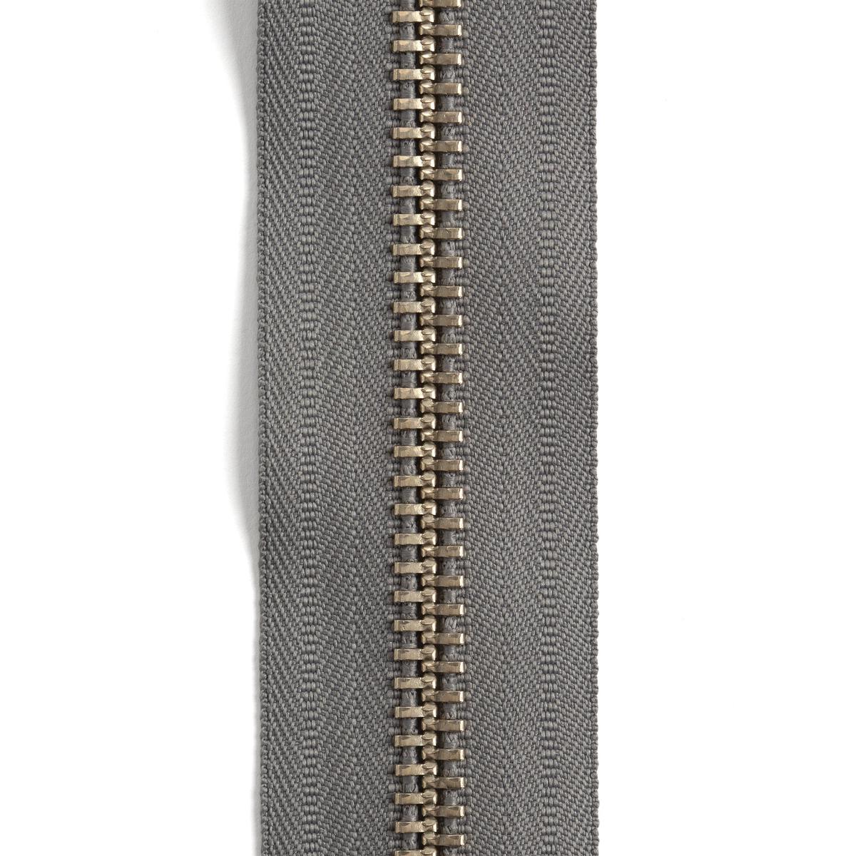 YKK #10 Nickel Plate Zipper Tape 6 ft. (1.8 m) - Gray