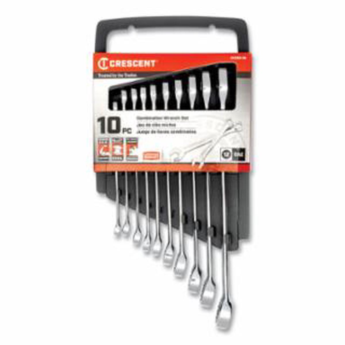 10 Piece Combination Wrench Set, 12 Point, Alloy Steel