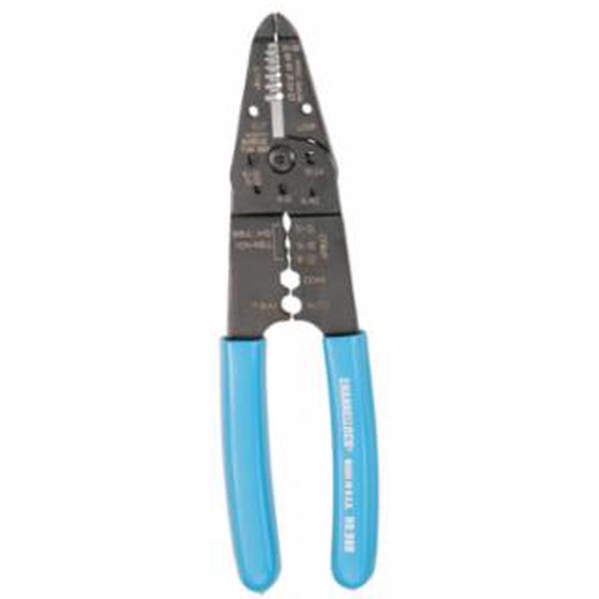 Wire Stripper, 8-1/4 in L, 10 AWG to 22 AWG, Blue Handle