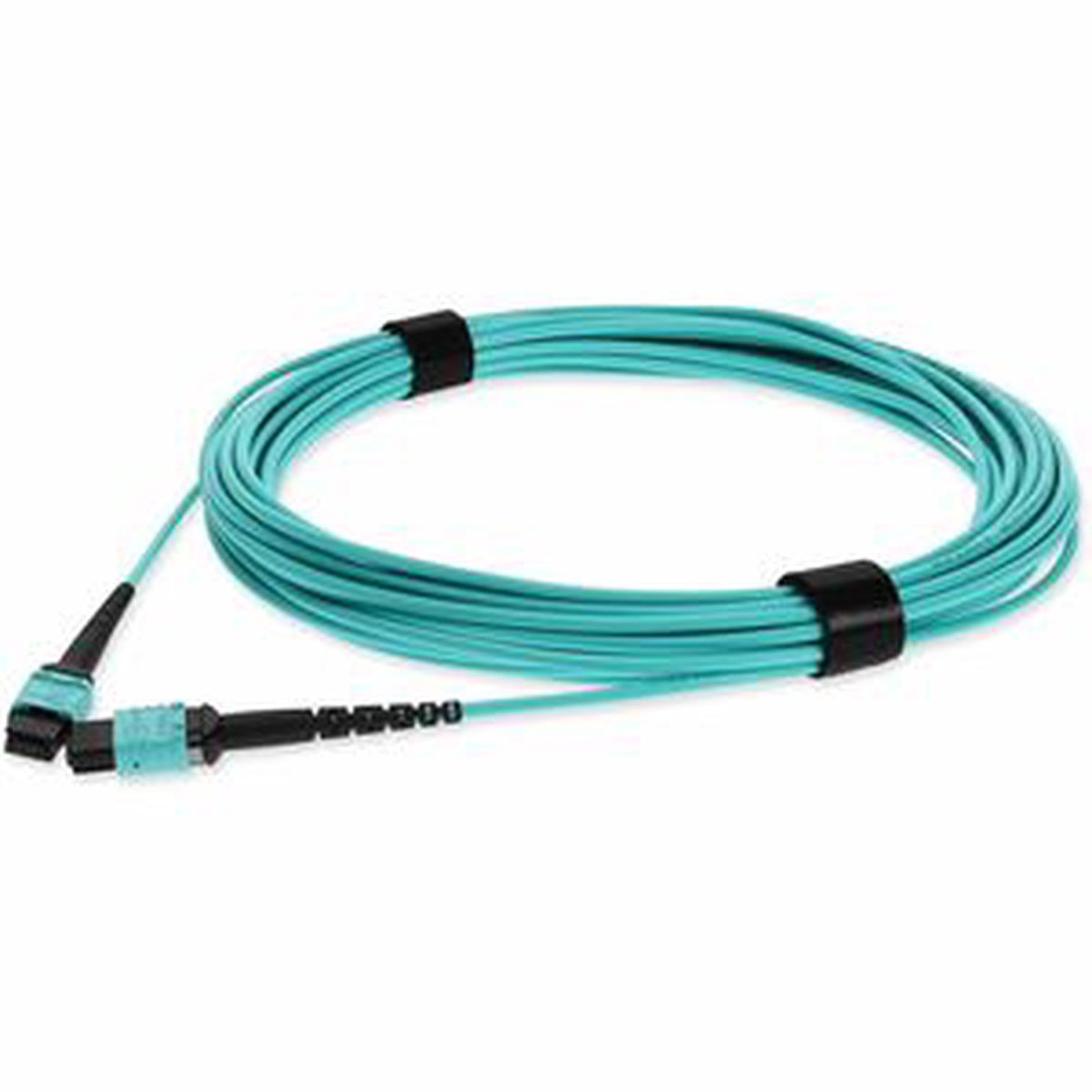 AddOn 12m MPO/UPC to MPO/UPC Aqua OM4 OFNR (Riser-Rated) 12-Strand TAA Fiber Patch Cable