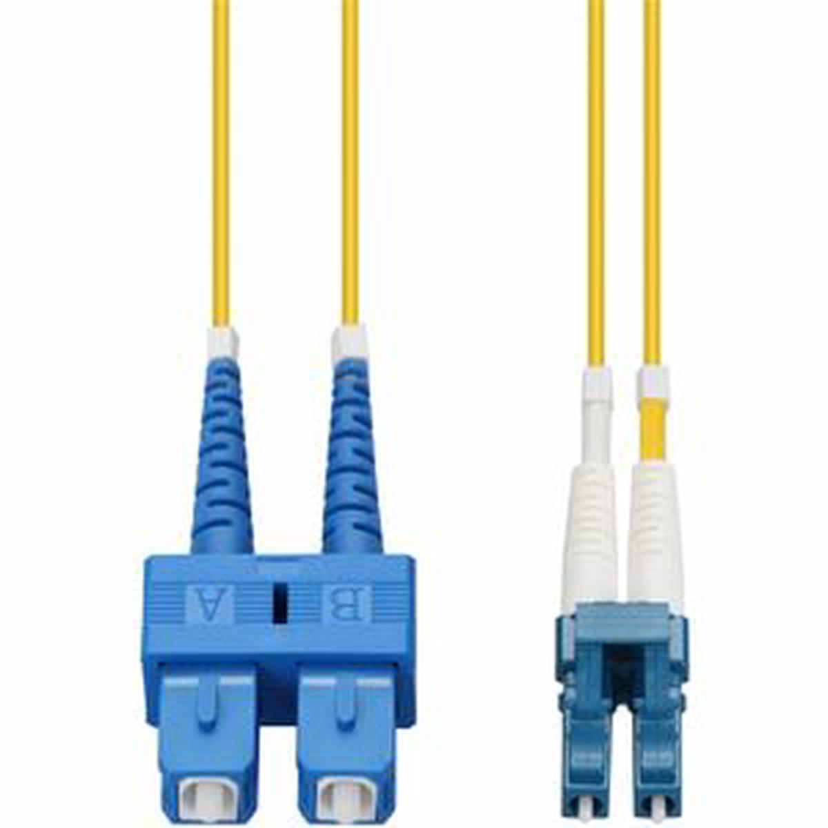 AddOn 0.5m SC to LC Yellow OS2 Duplex OFNP (Plenum-Rated) SMF Fiber Patch Cable