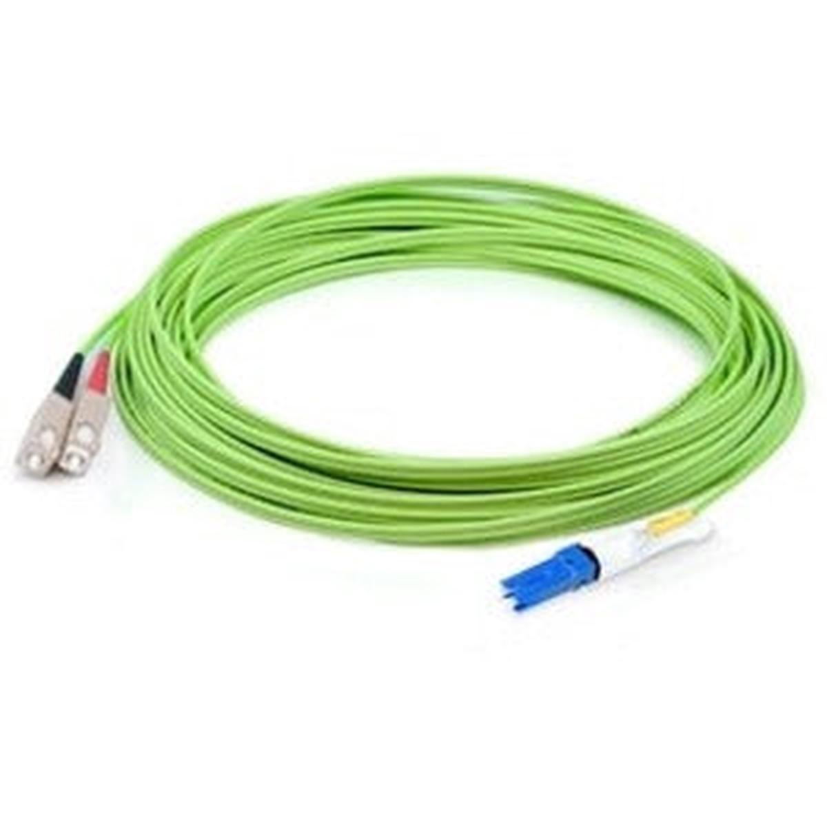 AddOn 10m CS to SC Lime Green OM5 Duplex OFNR (Riser-Rated) Fiber Patch Cable