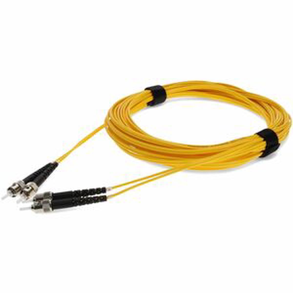 AddOn 10m ST to ST Yellow OS2 Duplex OFNR (Riser-Rated) TAA SMF Fiber Patch Cable