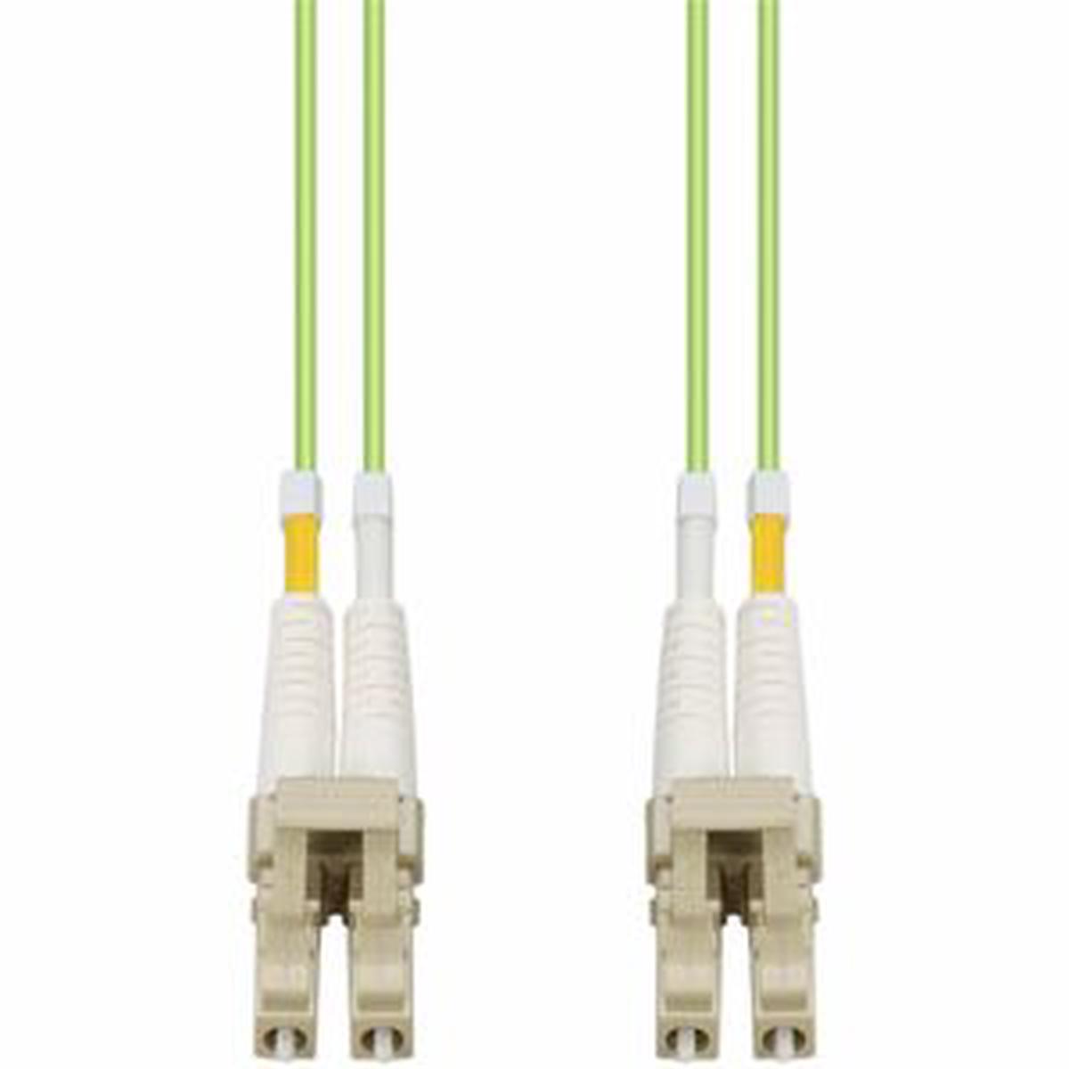 AddOn 15m LC to LC Lime Green OM5 Duplex OFNR (Riser-Rated) Fiber Patch Cable