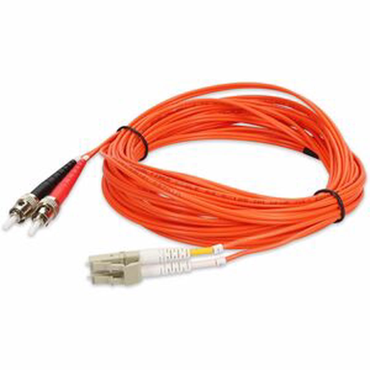 AddOn 0.5m ST to LC Orange OM1 Duplex OFNR (Riser-Rated) MMF Fiber Patch Cable