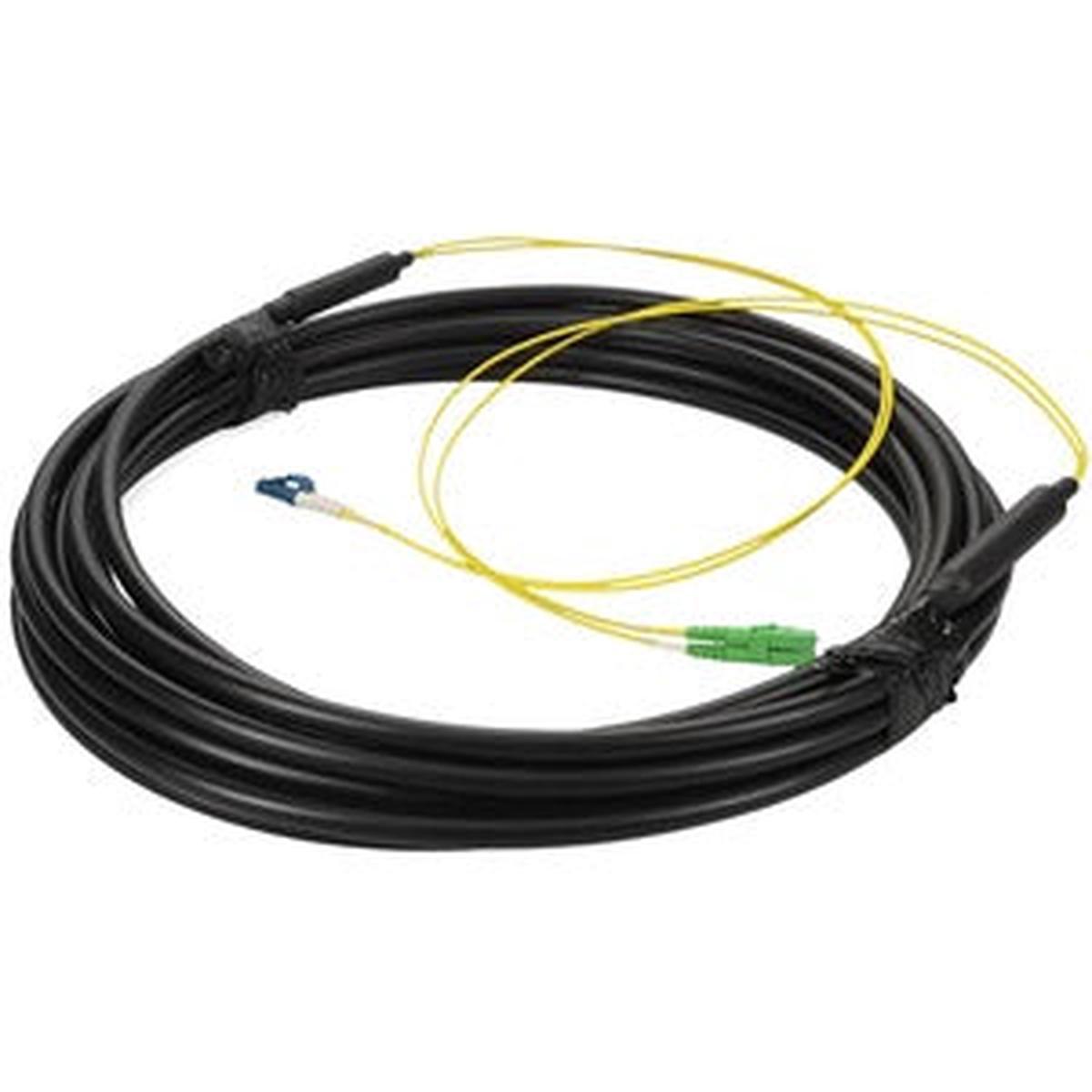 AddOn 10m LC to LC Black OS2 Simplex OFNR (Riser-Rated) SMF Fiber Outdoor Patch Cable