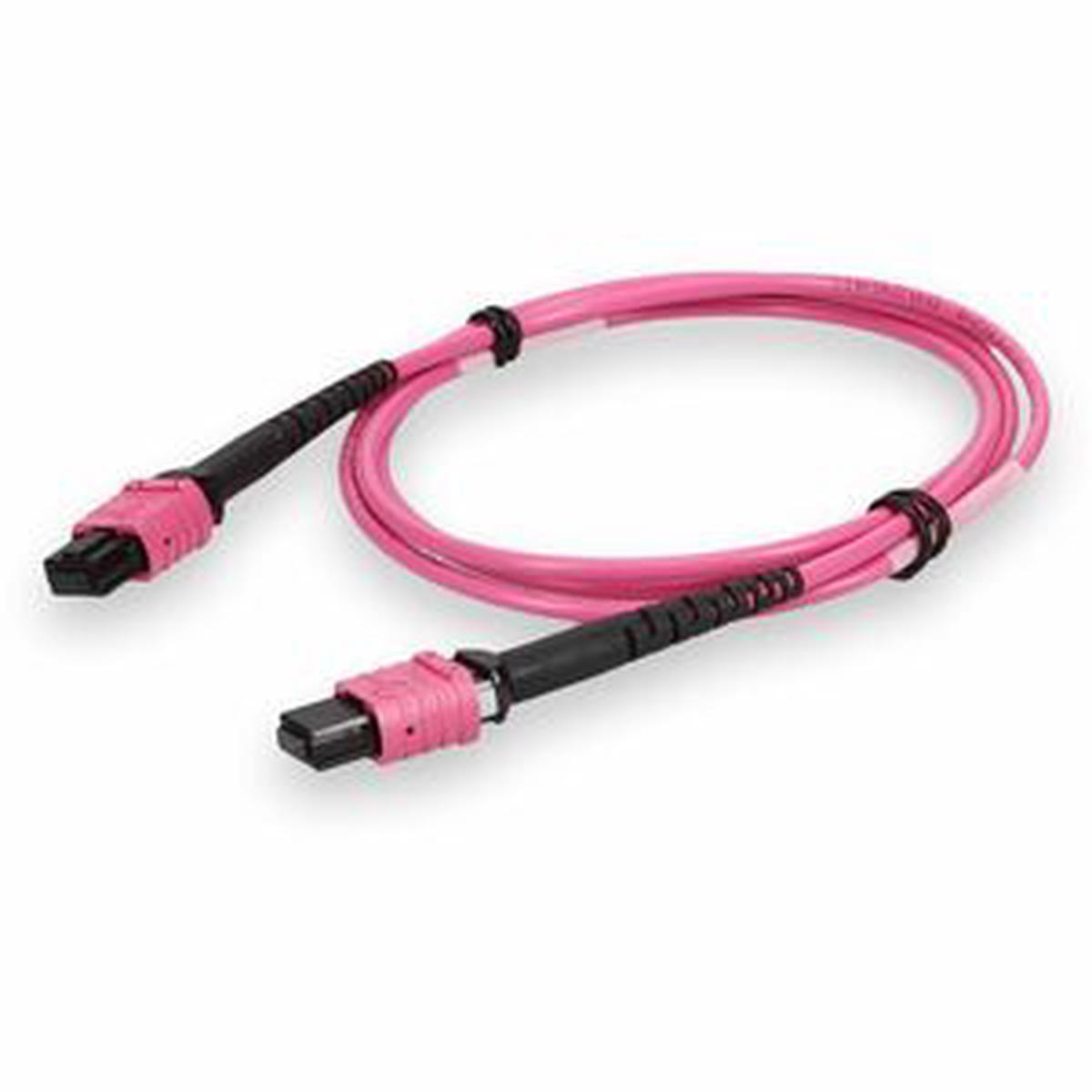 AddOn 10m MPO/UPC to MPO/UPC Magenta (Erika Violet) OM4 OFNP (Plenum-Rated) 12-Strand Fiber Patch Cable