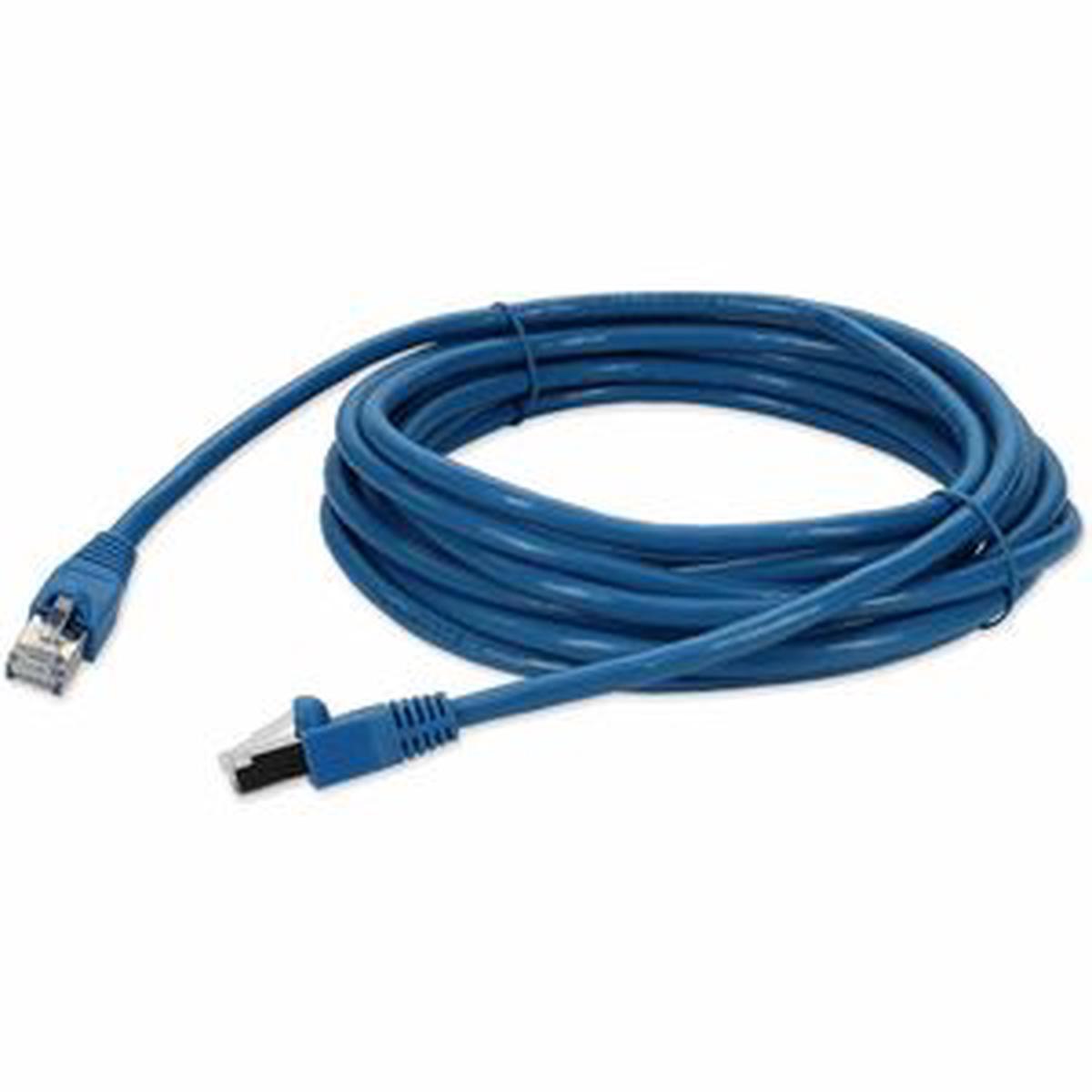 AddOn 12ft Blue CAT 6A Shielded PVC Ethernet Cable Snagless Easy Clear Boot RJ-45 M/M