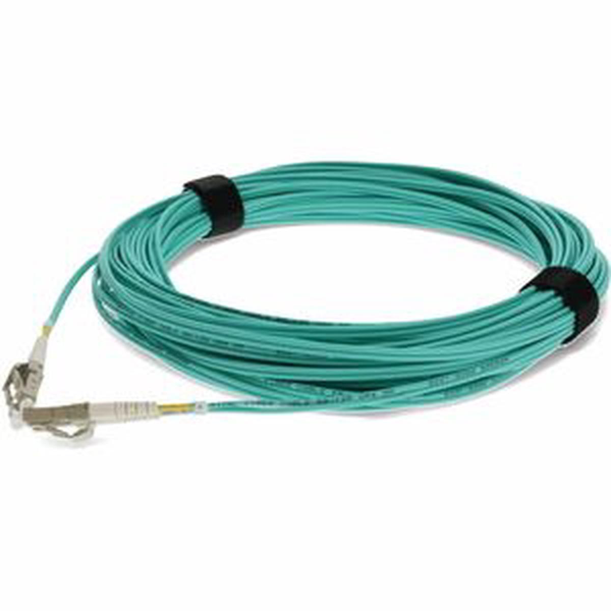 AddOn 18m LC to LC Aqua OM4 Duplex OFNR (Riser-Rated) TAA Fiber Patch Cable