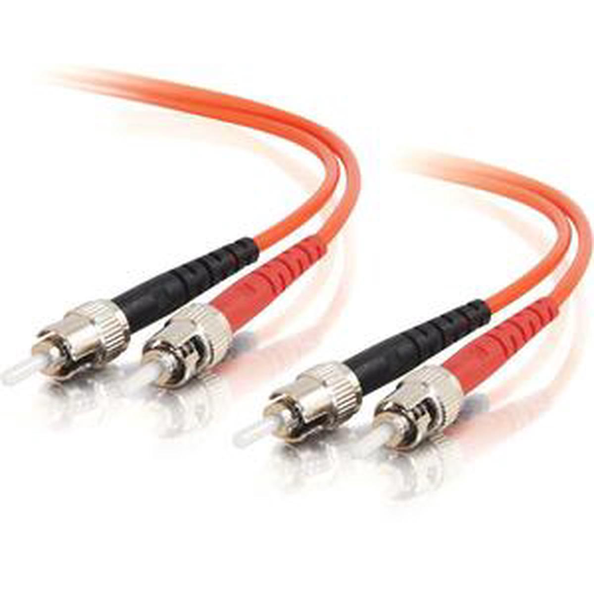 C2G-8m ST-ST 62.5/125 OM1 Duplex Multimode Fiber Optic Cable (Plenum-Rated) - Orange