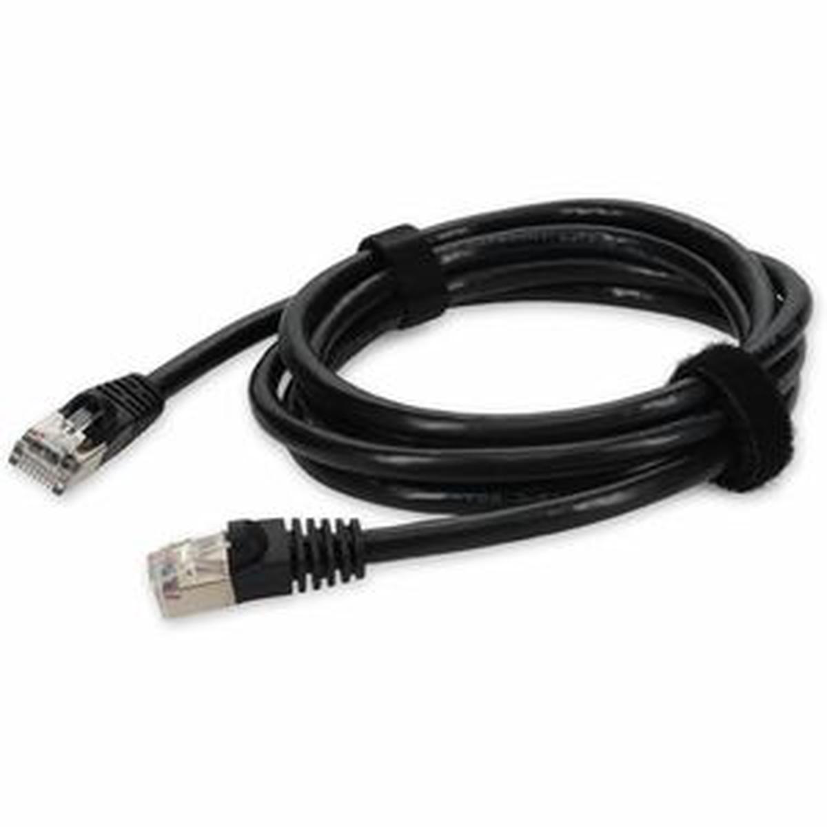AddOn 10ft Black CAT 6A Shielded PVC Ethernet Cable Snagless Easy Clear Boot RJ-45 M/M