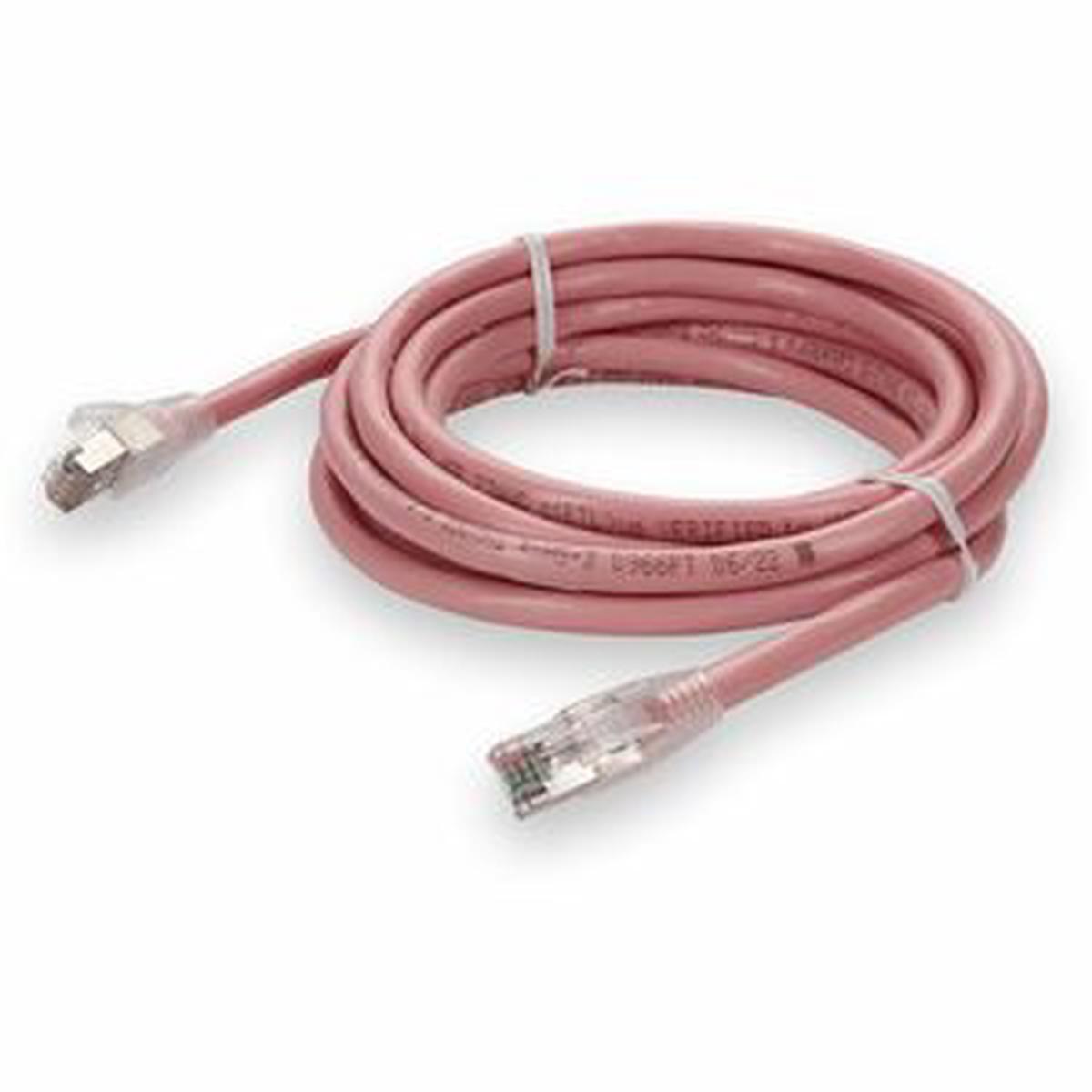 AddOn 10ft Pink CAT 6 Shielded PVC Ethernet Cable Snagless Easy Clear Boot RJ-45 M/M