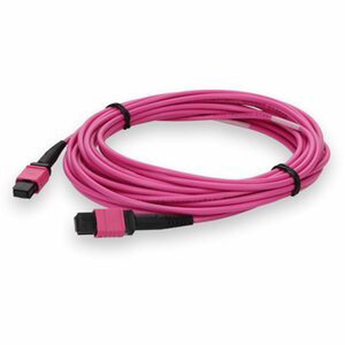 AddOn 10m MPO/UPC to MPO/UPC Magenta OM4 OFNR (Riser-Rated) 12-Strand Fiber Patch Cable
