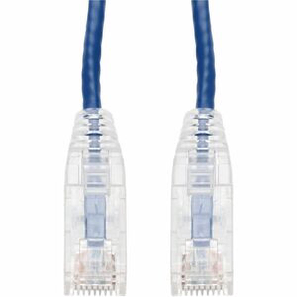 AddOn 12ft Blue CAT 6A Slim PVC Ethernet Cable Snagless Clear-Claw RJ-45 M/M