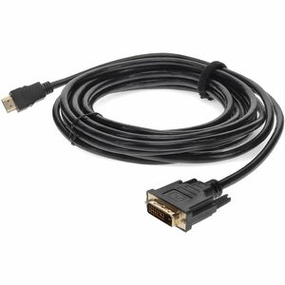 AddOn 12ft HDMI 1.3 Male to DVI-D Dual Link (24+1 pin) Male Black Cable For Resolution Up to 2560x1600 (WQXGA)