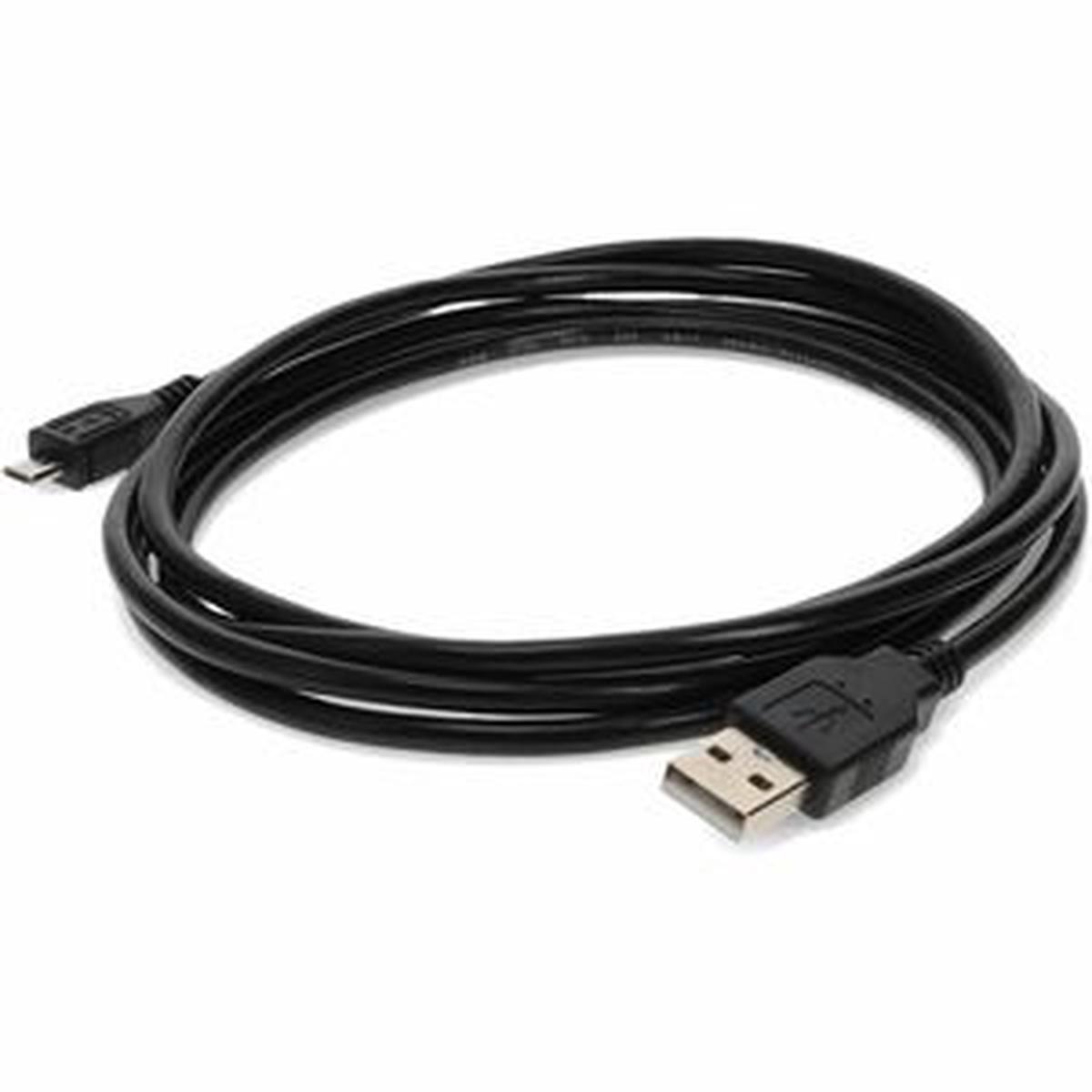 AddOn 15ft USB A 2.0 Male to Micro-USB B 2.0 Female Black Cable