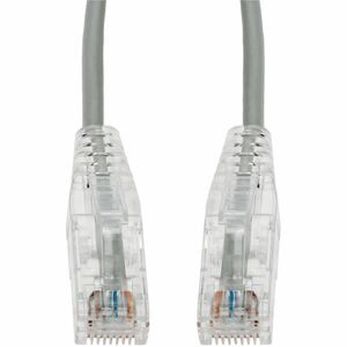 AddOn 10ft Gray CAT 6A Slim PVC Ethernet Cable Snagless Clear-Claw RJ-45 M/M