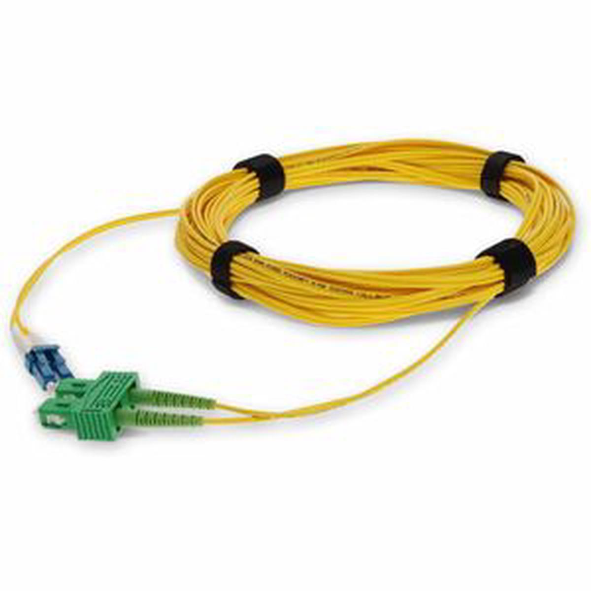 AddOn 10m ASC to LC Yellow OS2 Duplex OFNR (Riser-Rated) SMF Fiber Patch Cable