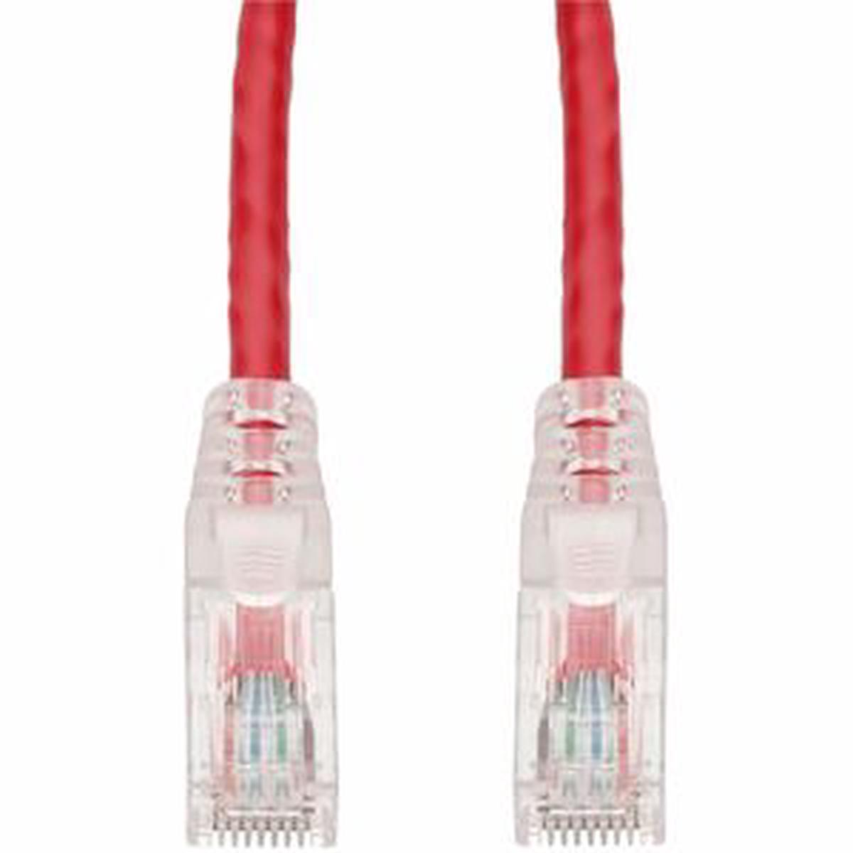 AddOn 12ft Red CAT 6 PVC Ethernet Cable Snagless Easy Clear Boot TAA RJ-45 M/M