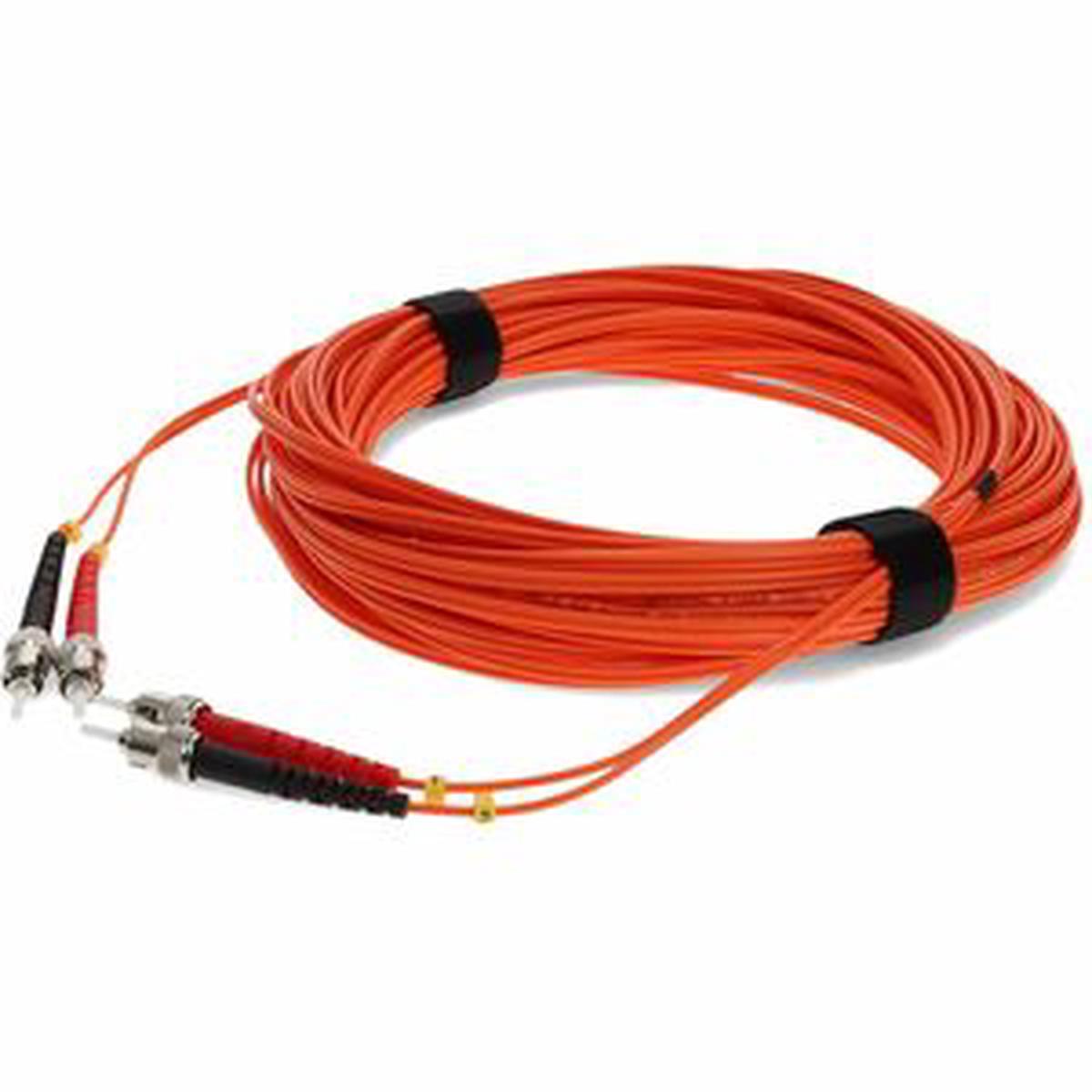 AddOn 15m ST to ST Orange OM1 Duplex OFNR (Riser-Rated) MMF Fiber Patch Cable