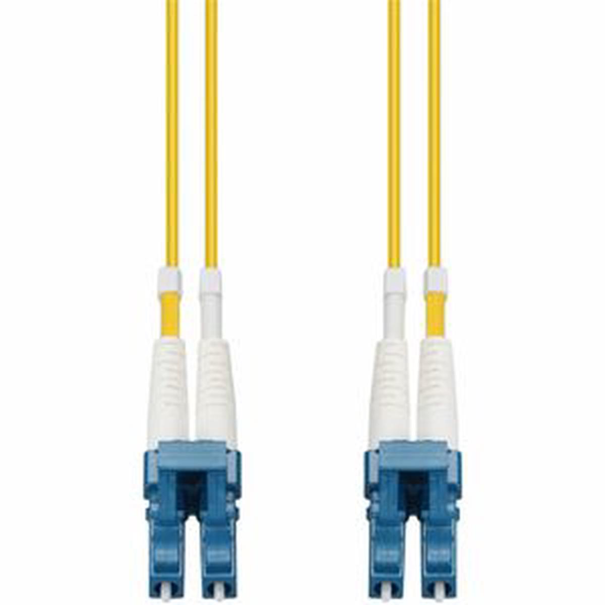 AddOn 0.5m LC to LC Yellow OS2 Duplex OFNR (Riser-Rated) SMF Fiber Patch Cable
