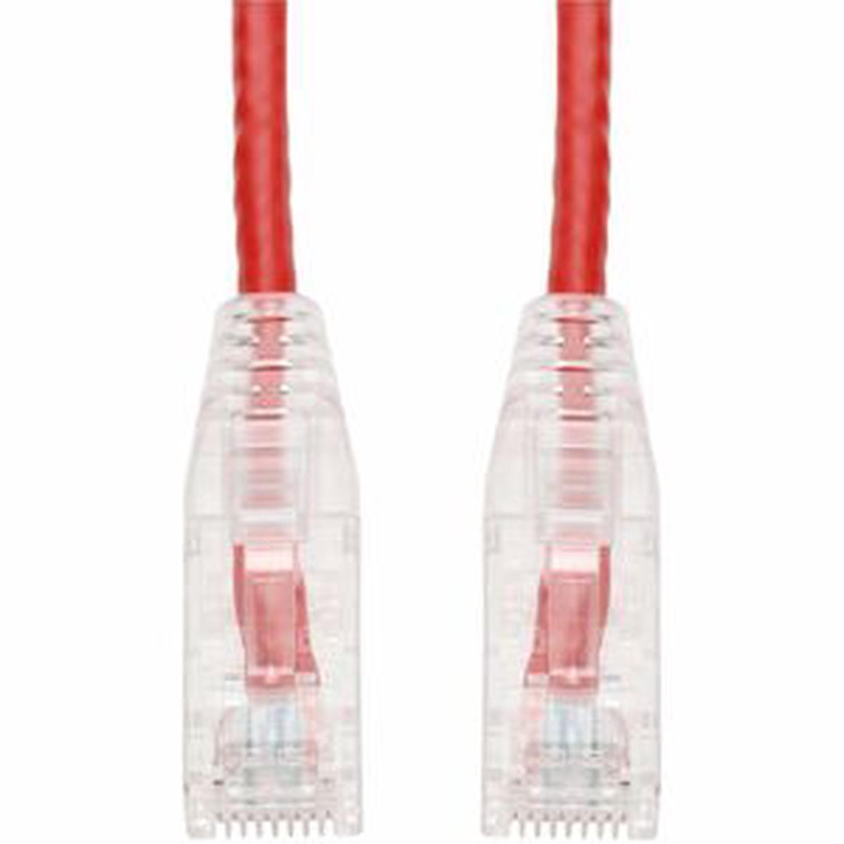 AddOn 10ft Red CAT 6 Slim PVC Ethernet Cable Snagless Clear-Claw RJ-45 M/M