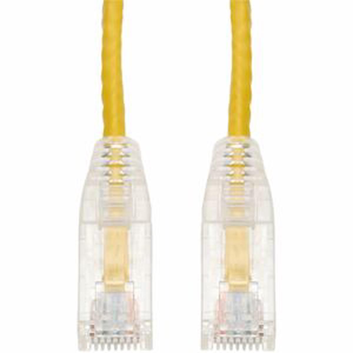 AddOn 14ft Yellow CAT 6A Slim PVC Ethernet Cable Snagless Clear-Claw RJ-45 M/M