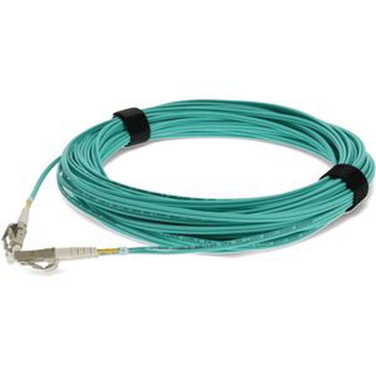 AddOn 15m LC to LC Aqua OM4 Duplex LSZH Fiber Patch Cable